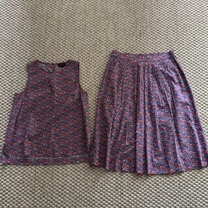 Womens skirt set in J.Crew x Liberty floral fabric